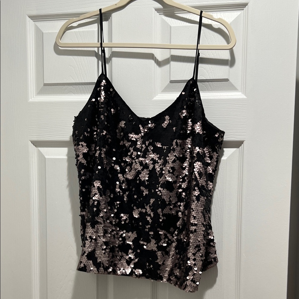 STATE Black and Silver Sequin Camisole